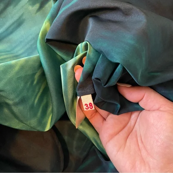 MARNI Green Printed Short Sleeve Midi Dress Women’s Size 38 Authentic - Picture 6 of 8